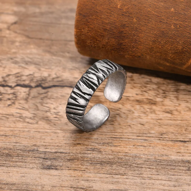Vintage-Style Textured Open Ring