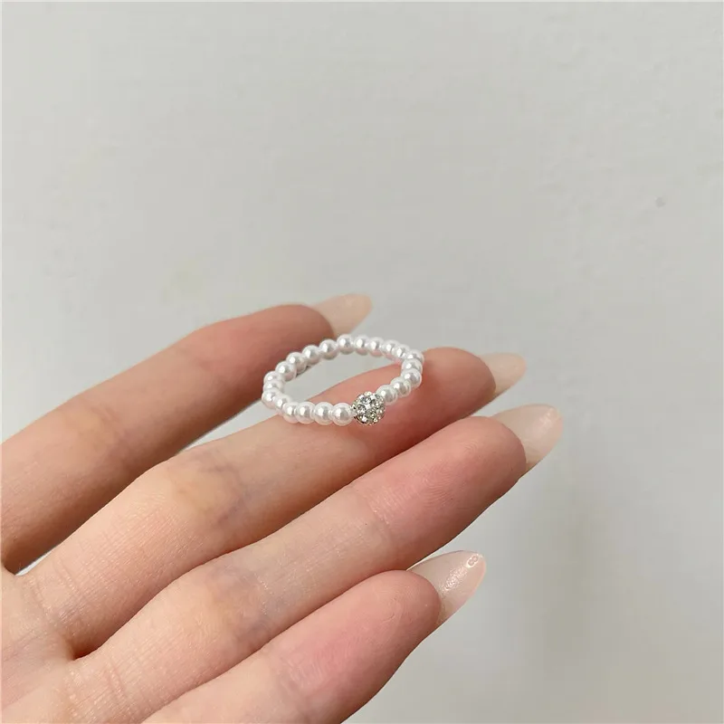 Elegant Imitation Pearl Round Ring
